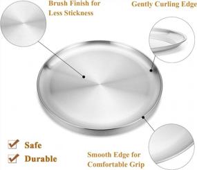img 2 attached to Deedro Pizza Baking Pan Pizza Sheet, 10 Inch Stainless Steel Pizza Tray Round Pizza Oven Pan For Home Restaurant Pizzeria, Nontoxic & Heavy Duty, Easy Clean & Dishwasher Safe, Set Of 3