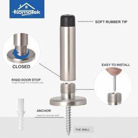 img 3 attached to Protect Your Doors And Walls With HOMOTEK Heavy Duty Rigid Door Stops - Set Of 2 With Soft Rubber Tips And Sound Dampening Technology