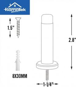 img 2 attached to Protect Your Doors And Walls With HOMOTEK Heavy Duty Rigid Door Stops - Set Of 2 With Soft Rubber Tips And Sound Dampening Technology