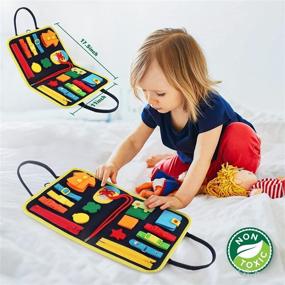 img 3 attached to 🧸 MAOYANG Busy Board Montessori Toys: Sensory Activity Development for Toddlers 2-4 Years, Fine Motor Skills Learning - Perfect Gift for Boys & Girls!