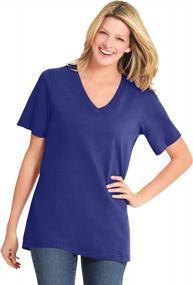 img 4 attached to Comfortable And Stylish: Woman Within'S Plus Size Perfect V-Neck Tee Shirt For Women