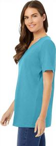 img 1 attached to Comfortable And Stylish: Woman Within'S Plus Size Perfect V-Neck Tee Shirt For Women