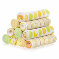 10 pack soft terry washcloth wipes set for newborn boys and girls - yellow dots by spasilk logo