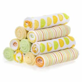 img 4 attached to 🧽 Spasilk Washcloth Wipes Set: Soft Terry Washcloths for Newborn Boys and Girls - Pack of 10 with Cute Yellow Dots