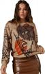 graphic print women's sweatshirt with contrast color graffiti pattern, round neck and long sleeves by wdirara logo