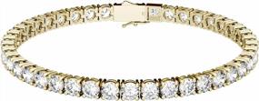img 4 attached to 14K Yellow Gold Forever One 4Mm Round Moissanite Tennis Bracelet 9.89Cttw DEW Charles & Colvard