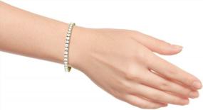 img 2 attached to 14K Yellow Gold Forever One 4Mm Round Moissanite Tennis Bracelet 9.89Cttw DEW Charles & Colvard
