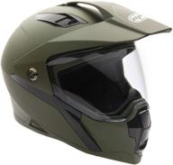 🏍️ small green mmg helmet dual sport off road motorcycle dirt bike atv - flipup visor - model 23 logo