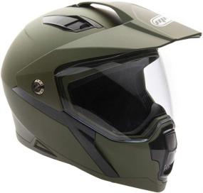 img 4 attached to 🏍️ Small Green MMG Helmet Dual Sport Off Road Motorcycle Dirt Bike ATV - FlipUp Visor - Model 23