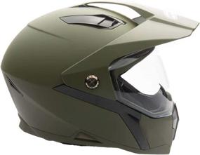 img 2 attached to 🏍️ Small Green MMG Helmet Dual Sport Off Road Motorcycle Dirt Bike ATV - FlipUp Visor - Model 23