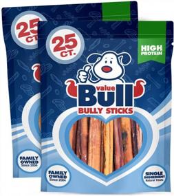 img 3 attached to ValueBull Thick Bully Sticks For Dogs, 6 Inches, 50 Count - All-Natural Dog Treats, 100% Beef Pizzles, Single Ingredient Alternative To Rawhide