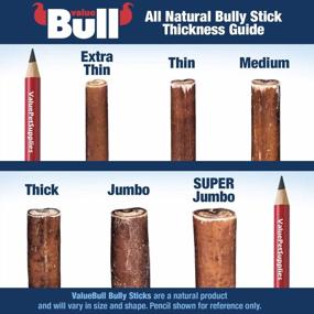 img 2 attached to ValueBull Thick Bully Sticks для собак, 6 дюймов, 50 штук - полностью натуральные лакомства для собак, пиццы из 100% говядины, один ингредиент, альтернатива сыромятной коже