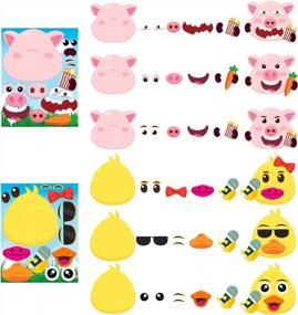 img 3 attached to 36Pcs Barnyard Animal Mix And Match Stickers Kids Party Favor, Class Reward - Ticiaga 40Pcs Farm Animal Make-A-Face Craft Project For Kids