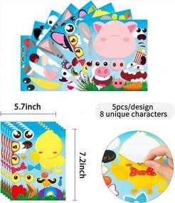 img 1 attached to 36Pcs Barnyard Animal Mix And Match Stickers Kids Party Favor, Class Reward - Ticiaga 40Pcs Farm Animal Make-A-Face Craft Project For Kids
