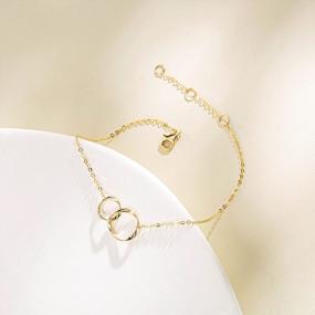 img 1 attached to Agvana 14K Gold Interlocking Eternity Circles Necklace And Bracelet Set - Perfect Valentine'S Day, Anniversary, Birthday Or Mother-Daughter Gift For Women And Girls - Fine Jewelry For Her