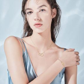 img 2 attached to Agvana 14K Gold Interlocking Eternity Circles Necklace And Bracelet Set - Perfect Valentine'S Day, Anniversary, Birthday Or Mother-Daughter Gift For Women And Girls - Fine Jewelry For Her