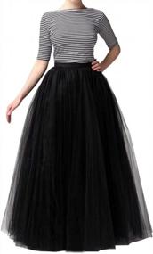 img 4 attached to Romantic A-Line Tulle Maxi Skirt For Women - Perfect For Weddings, Evening Parties And Formal Events
