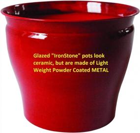 img 2 attached to Add A Classic Touch To Your Garden With Robert Allen'S Avery Ironstone Metal Planter In Autumn Blaze, 12 Inches