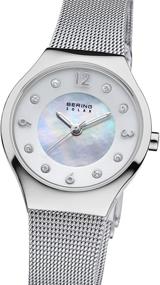 img 3 attached to ⌚ Bering Women's Solar Powered Watch: Stainless Steel Strap, Silver, Model 14427-004