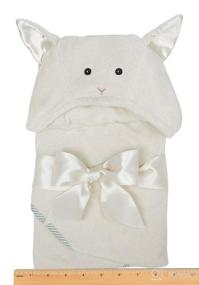 img 2 attached to 🛁 Bearington Baby Lamby Lamb Creamy White Hooded Bath Towel - 24x24 inches