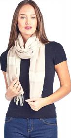 img 3 attached to Premium Solid Lambswool Pashmina Scarf For Men And Women - Mariyaab'S 100% Wool