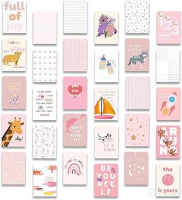 img 4 attached to Adorable Little Jungle Baby Nursery Decor, Gender-Neutral Prints, 30 Unframed 8.25In X 11.75In (A4) Artwork, Easy to Hang Kids Playroom Decor, Pink Baby Room Decor, Ideal for Kids Classroom, CKkid1