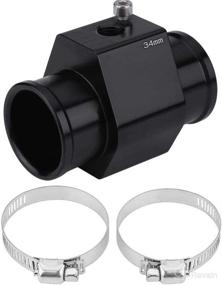 img 4 attached to 🌡️ 34mm Black Aluminum Car Water Temperature Joint Pipe Hose Sensor Gauge Adapter - Keenso Water Temp Joint Pipe