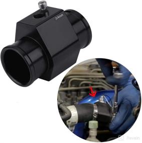 img 3 attached to 🌡️ 34mm Black Aluminum Car Water Temperature Joint Pipe Hose Sensor Gauge Adapter - Keenso Water Temp Joint Pipe