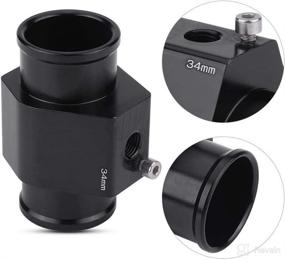 img 2 attached to 🌡️ 34mm Black Aluminum Car Water Temperature Joint Pipe Hose Sensor Gauge Adapter - Keenso Water Temp Joint Pipe
