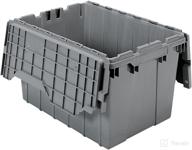 📦 акро-милс 39120 промышленный пластиковый контейнер для хранения с прикрепленной крышкой на петлях, серый, размеры 21" д x 15" ш x 12" в, 6 штук логотип