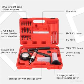 img 3 attached to 🔧 DASBET 21PCS Brake Clutch Fluid Bleeder Tool Kit - Hand Held Vacuum and Pressure Pump, One Man Brake Bleeder Kit with Adapters for Automotive Tuner Tools