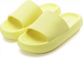 img 1 attached to BRONAX Cloud Slippers: Unmatched Comfort For Women And Men With Cushioned Thick Sole