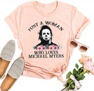 michael myers halloween vintage horror movie t-shirt women's blouse flowers graphic tee top logo