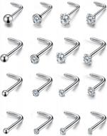 20g stainless steel nose studs (16pcs) for women men body piercing jewelry logo