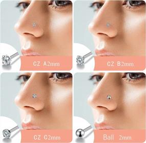 img 1 attached to 20G Stainless Steel Nose Studs (16Pcs) For Women Men Body Piercing Jewelry
