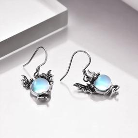 img 1 attached to Dragon Earrings 925 Sterling Silver Vintage Oxidized Pearl Dangle Jewelry Mother'S Day Gifts Women Girls