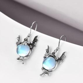 img 2 attached to Dragon Earrings 925 Sterling Silver Vintage Oxidized Pearl Dangle Jewelry Mother'S Day Gifts Women Girls