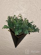 img 1 attached to Ceramic Hanging Planter Wall Decor Set Of 2 - Indoor Geometric Triangle Succulent Plant Pot For Home Decoration review by James Sevenfourgd