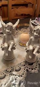 img 6 attached to OwMell Set Of 2 Cherub Angels On Roman Pillar Garden Statue Greek Column Angel Figurine Sculpture Indoor Outdoor Home Garden Decoration Antique Resin 9.8