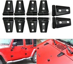 img 4 attached to 🚗 10PCS Car Engine Hood Hinge & Door Hinge Cover Trim for Jeep Wrangler JK Unlimited 4-Door 2007-2018 (Black): Enhance and Protect Your Jeep's Exterior