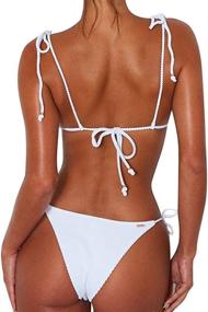 img 3 attached to MOOSLOVER Womens Ribbed Brazilian Swimsuit Women's Clothing ~ Swimsuits & Cover Ups