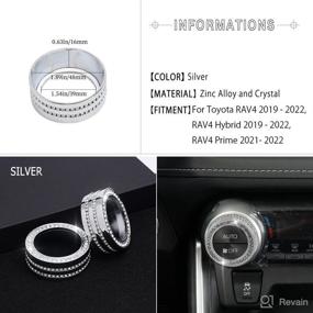 img 2 attached to 🚗 Enhance Your Toyota RAV4's Style with 1797 AC Air Conditioning Knob Covers - Crystal Silver Bling Sticker Decal Pack of 2 (2022-2019 Models)