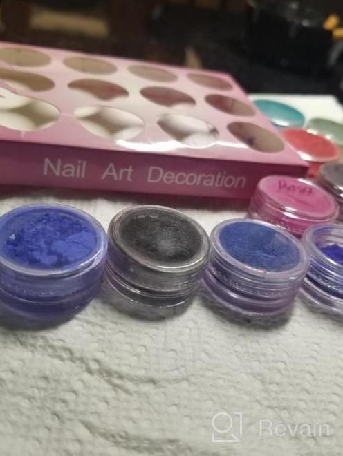 img 1 attached to 6 Colors Aurora Chrome Mirror Laser Mermaid Nail Powder Kit Metallic Iridescent Pigment Multi-Chrome Pearl Mica Manicuring Glitter With 6Pcs Sponge Sticks review by Andrew Dodd