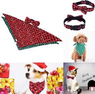 m size classic plaid snowflake dog bandana and collar set - pet christmas decoration for cats & dogs logo