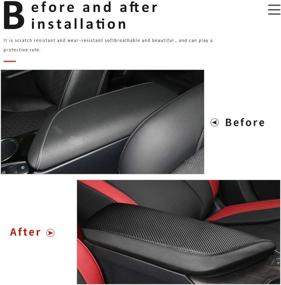 img 1 attached to INTGET Car Center Console Armrest Cover For 2018 2019 2020 2021 2022 Toyota Camry Accessories Interior Leather Elbow Arm Rest Cover Pad Middle Console Box Lid Protector (New Carbon Fiber Texture)