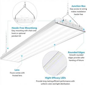 img 1 attached to CINOTON 210W LED Linear High Bay Light, 4FT LED Shop Light Fixture 32000LM[800W HID/HPS Equiv.] 100-277V 1-10V Dimmable 5000K Daylight Indoor Commercial Warehouse Factory Office Workshop Garage 2 Pack
