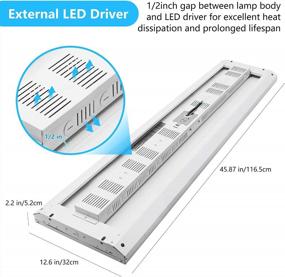 img 2 attached to CINOTON 210W LED Linear High Bay Light, 4FT LED Shop Light Fixture 32000LM[800W HID/HPS Equiv.] 100-277V 1-10V Dimmable 5000K Daylight Indoor Commercial Warehouse Factory Office Workshop Garage 2 Pack