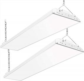 img 4 attached to CINOTON 210W LED Linear High Bay Light, 4FT LED Shop Light Fixture 32000LM[800W HID/HPS Equiv.] 100-277V 1-10V Dimmable 5000K Daylight Indoor Commercial Warehouse Factory Office Workshop Garage 2 Pack