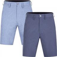 quick-dry stretch board shorts and swim trunks - 2-pack hybrid shorts for men by brickline logo