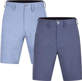 img 4 attached to Quick-Dry Stretch Board Shorts And Swim Trunks - 2-Pack Hybrid Shorts For Men By Brickline